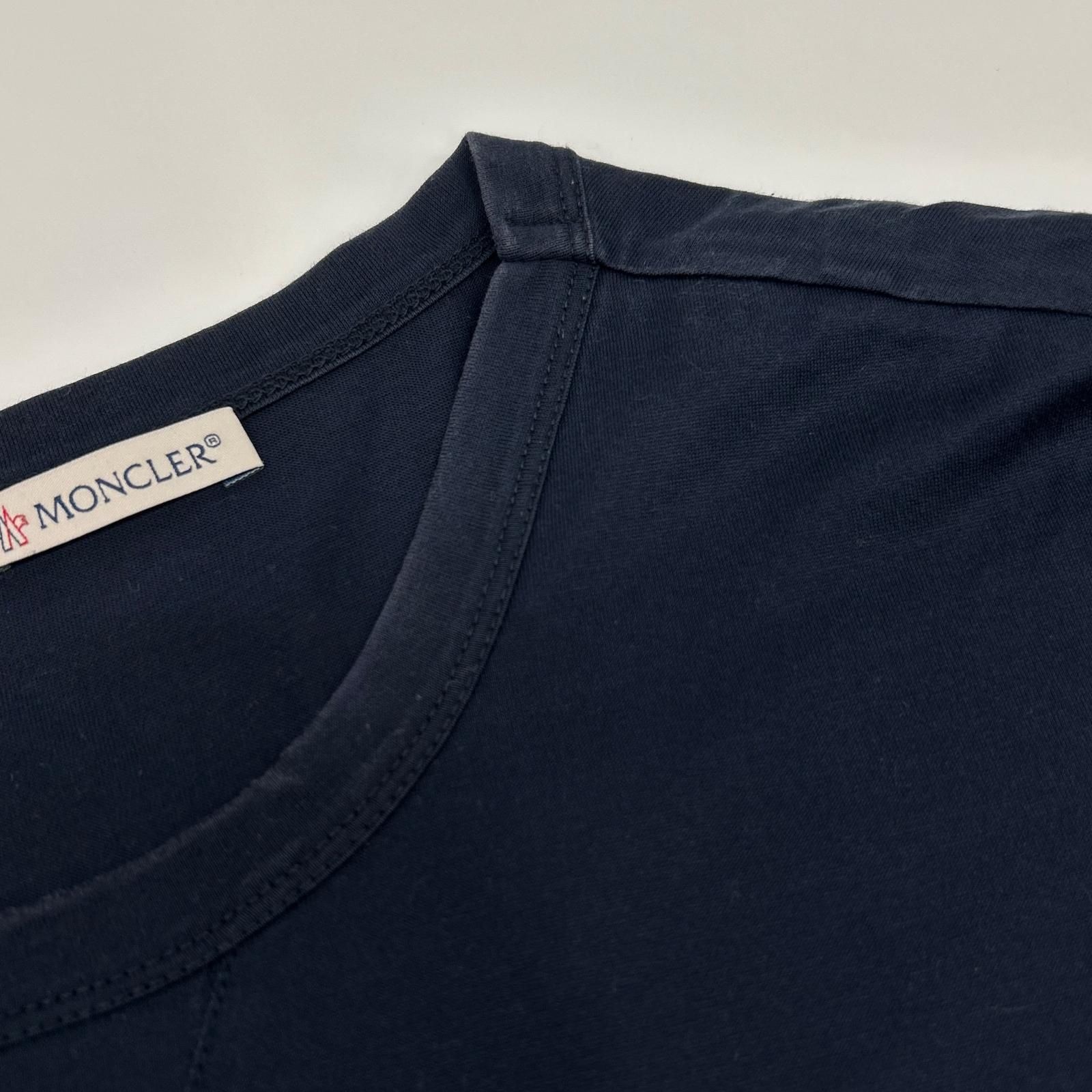 MONCLER モンクレール ネイビー ダブルワッペン MAGLIA Tシャツ M
