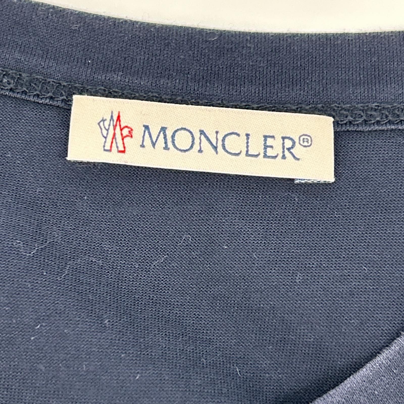 MONCLER モンクレール ネイビー ダブルワッペン MAGLIA Tシャツ M