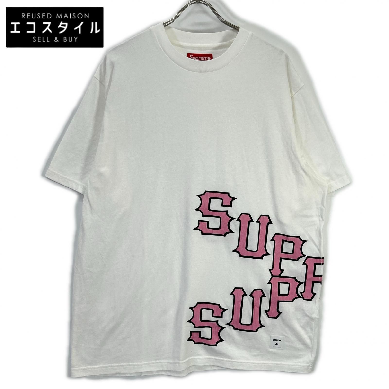 Supreme　シュプリーム　ホワイト Cracked Spellout S S Top　XL