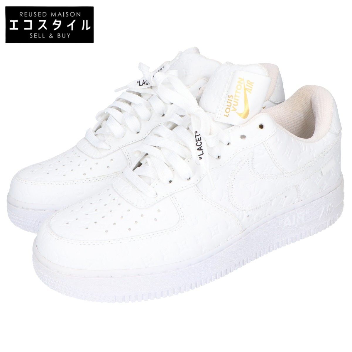 NIKE ナイキ ×LOUIS VUITTON by Virgil Abloh ホワイト 1A9V86 エアフォース1 ロー スニーカー 8 1/2