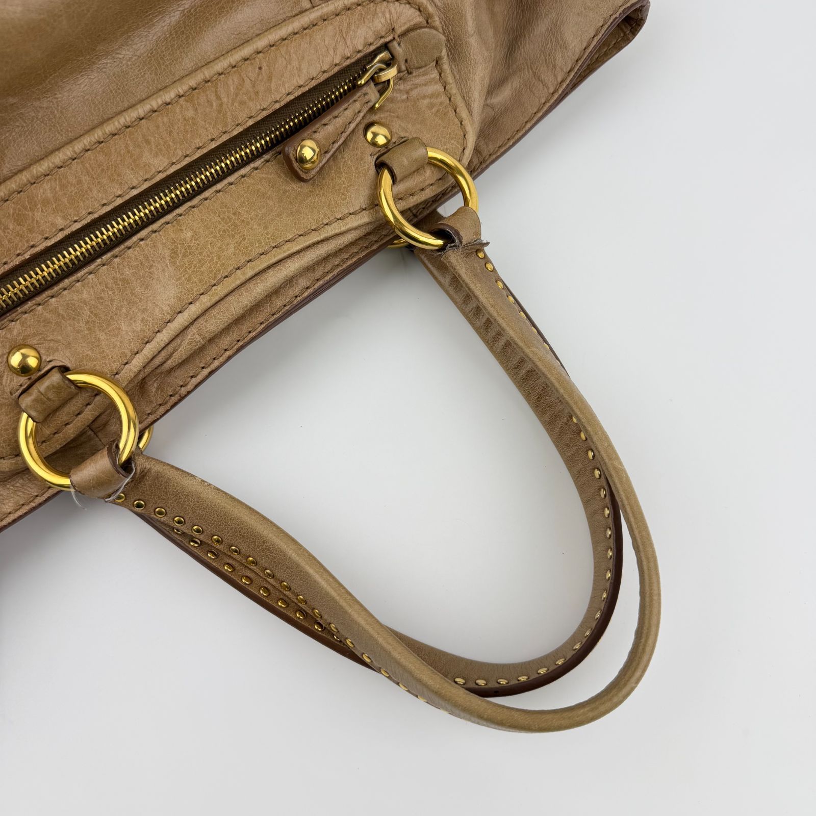 中古】MIU MIU ミュウミュウ ハンドバッグ ショルダーバッグ ベージュ 