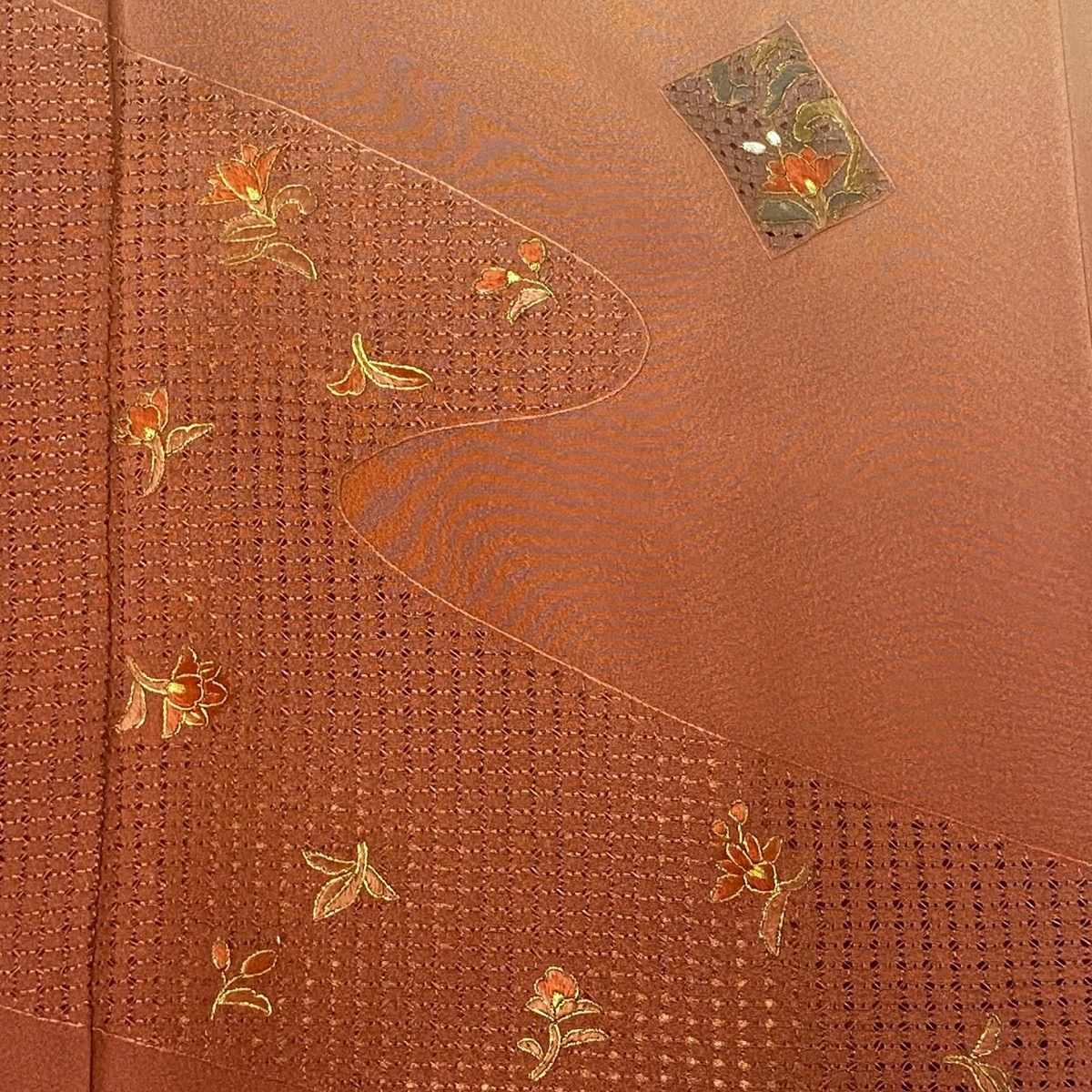 未使用 逸品 可憐 豪華 蘇州刺繍 スワトウ刺繍 正絹 訪問着 K1335