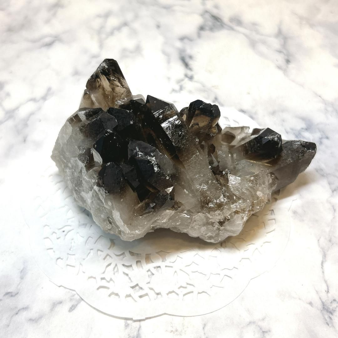 【E19792】 ブラジル産 クラスター スモーキークォーツ 煙水晶 天然石 鉱物 原石 パワーストーン 標本