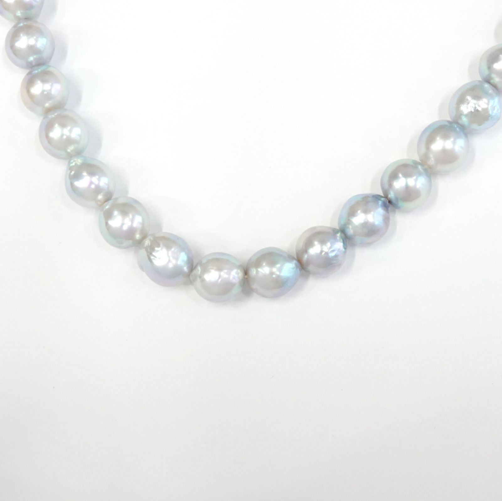 アコヤバロックパール ナチュラルカラー ネックレス 約9ミリ K18WG金具