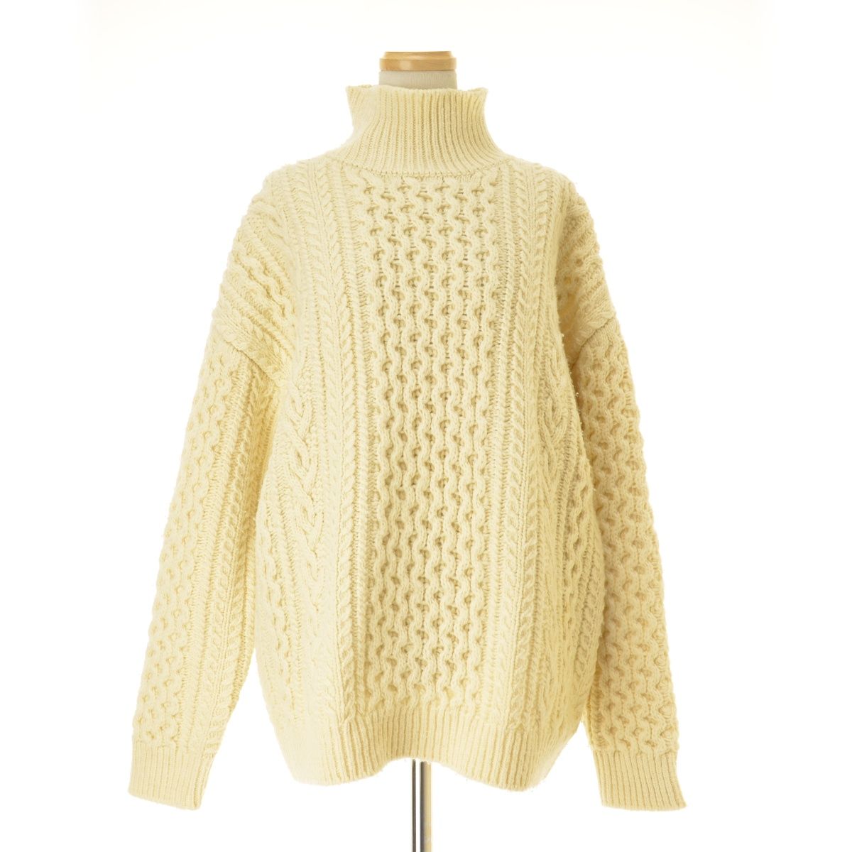 AURALEE】A8AP04FM FRENCH MERINO ARAN KNIT TURTLE NECK BIG P/O長袖 
