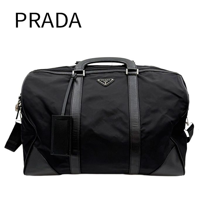 プラダ PRADA ボストンバッグ ナイロン レザー ブラック 黒 2WAY ショルダーバッグ