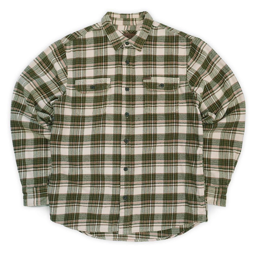 オービス ORVIS 00s 2000年代 ヘビーネルシャツ ポケット付き 定番 USA ヴィンテージ アメリカ 古着 メンズ シャツ オリーブ系 チェック柄 L【中古】