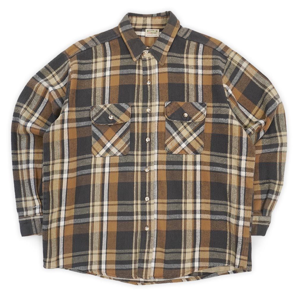 ファイブブラザー FIVE BROTHER 90s 90年代 ヘビーネルシャツ 定番 ファイブラ アメカジ USA ヴィンテージ アメリカ 古着 メンズ シャツ ダークブラウン系 チェック柄 XL【中古】