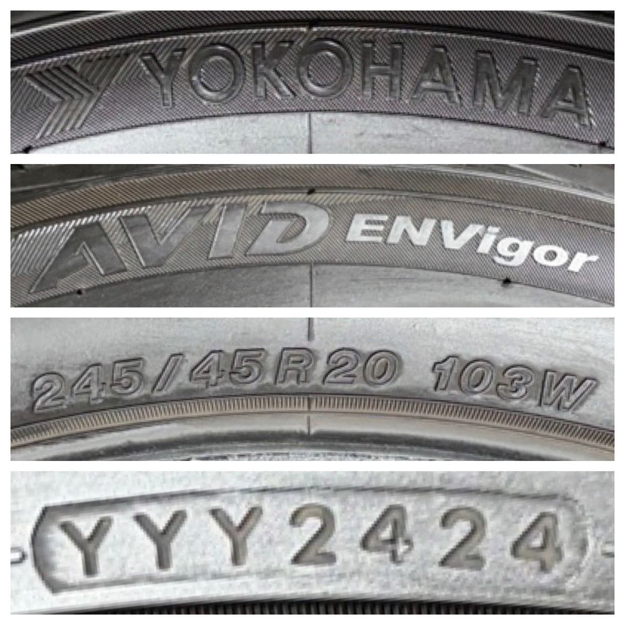 2024年製 約6.6～6.8分山 ヨコハマ YOKOHAMA AVID ENVigor 245/45R20 2