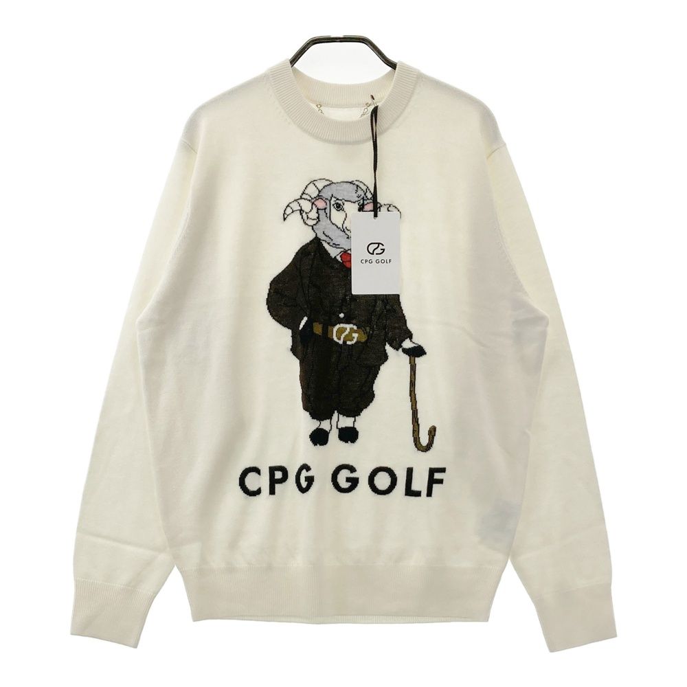 サイズ：2 CPG GOLF シーピージーゴルフ 2309-24215 ニット セーター  ホワイト系 [240101682285] ゴルフウェア メンズ ストスト サイズ：2 CPG GOLF シーピージーゴルフ 2309-24215 ニット セーター