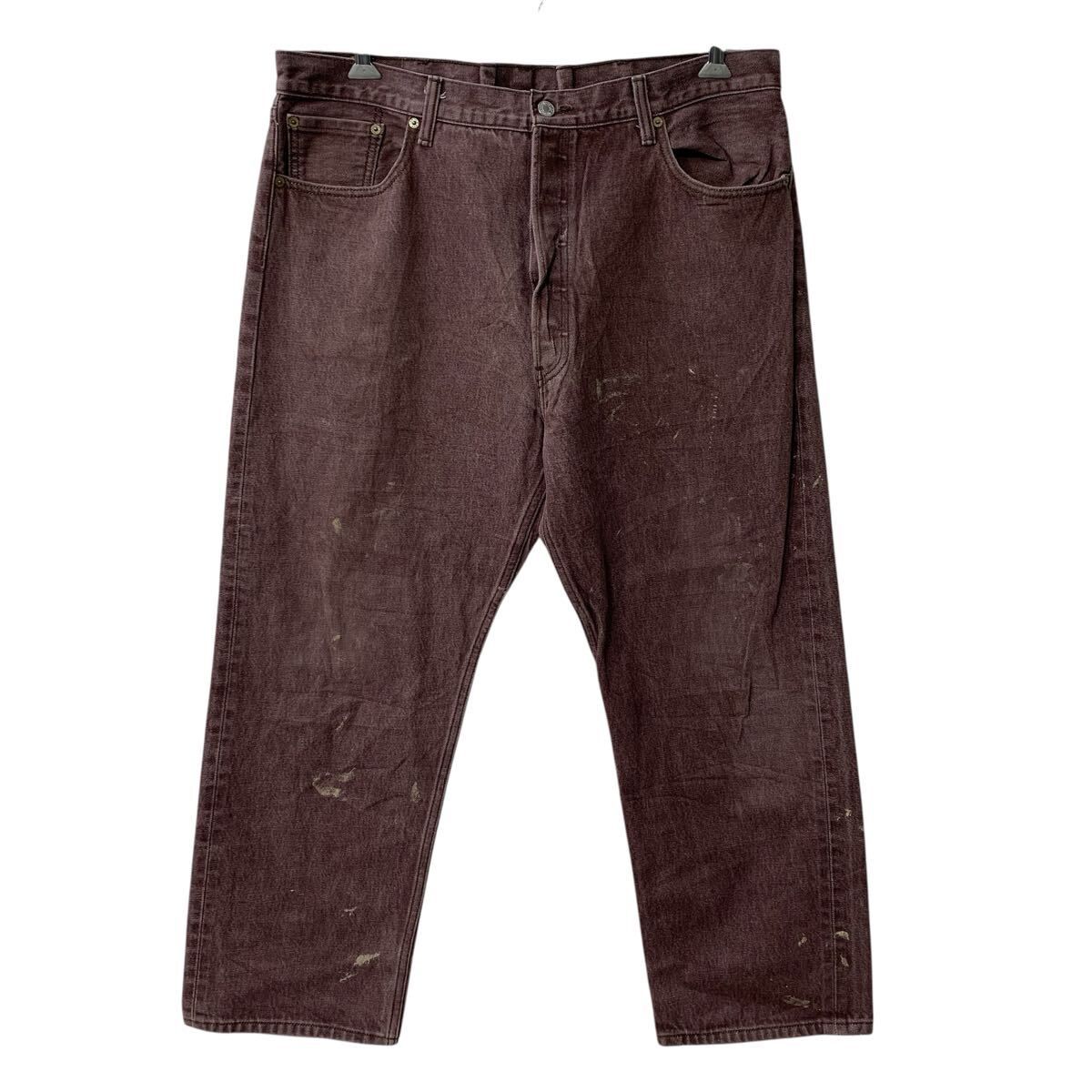 メキシコ製 Levi's 501XX デニムパンツ W42 パープル系 リーバイス ボタンフライ ビッグサイズ 紙タグ デニム アメカジ ジーンズ 2605-317