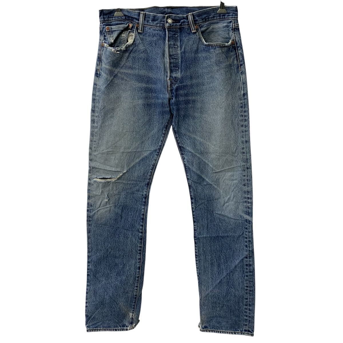 メキシコ製 Levi's 501 デニムパンツ W34 ブルー リーバイス ボタンフライ 紙タグ デニム アメカジ ジーンズ 2605-324