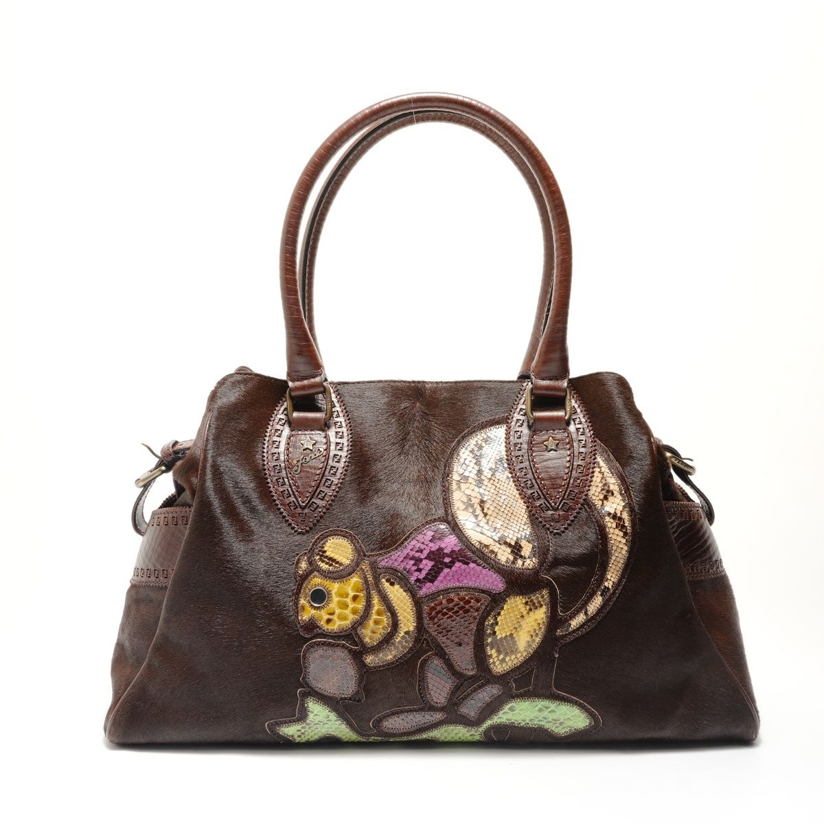 FENDI フェンディ トートバッグ エトニコ ハラコ パイソン【中古】