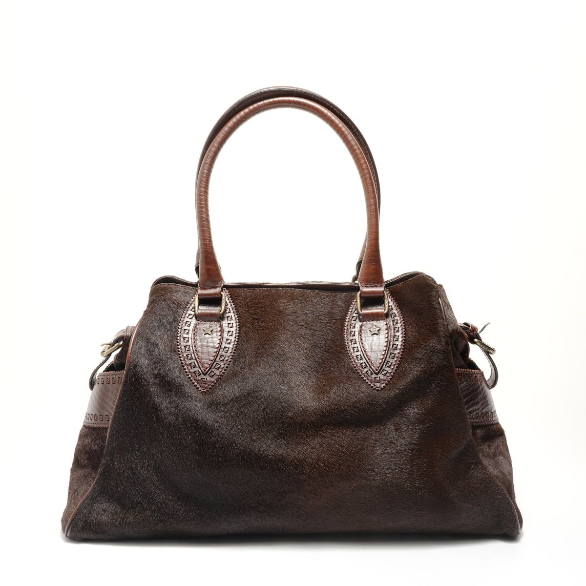 FENDI フェンディ トートバッグ エトニコ ハラコ パイソン【中古 