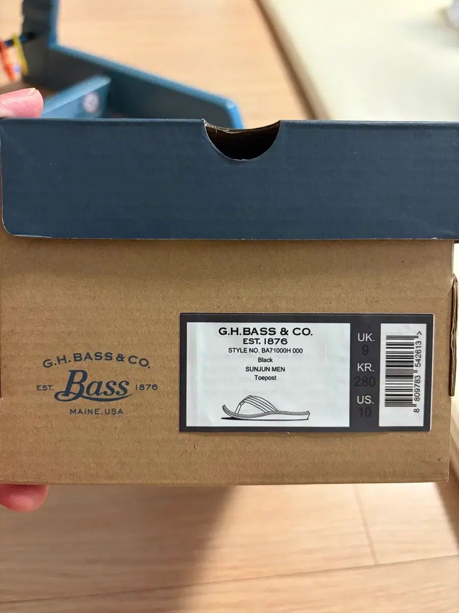 G H Bass メンズ ビーチサンダル 280 ブラック (新品)