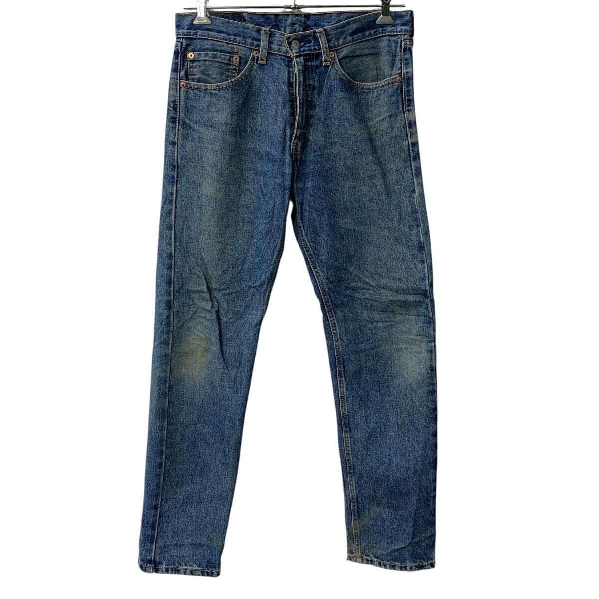 Levi's 505 デニムパンツ W32 ブルー リーバイス ジップアップ 紙パッチ アメカジ デニム ジーンズ 2605-341