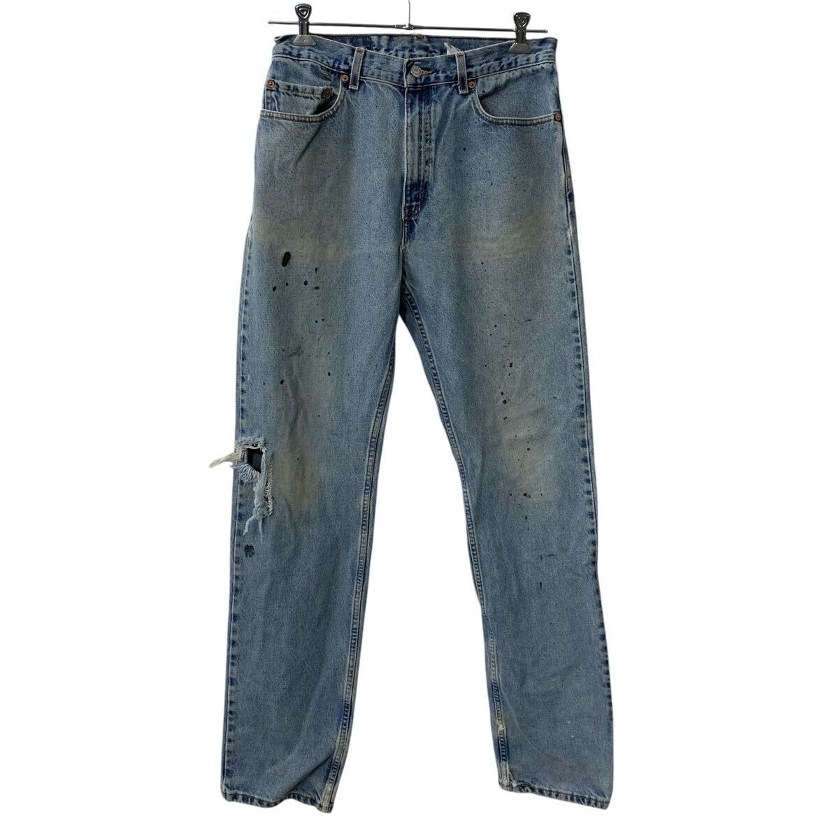 Levi's 505 デニムパンツ W34 ブルー リーバイス ジップアップ レギュラーフィット 紙パッチ アメカジ デニム ジーンズ 2605-354