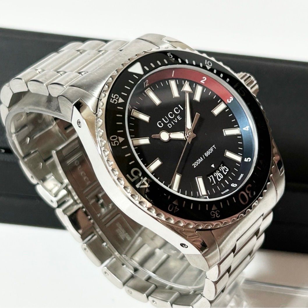 GUCCI グッチ Dive ダイヴ YA1362xx 136.2 クォーツ QZ ブラック文字盤