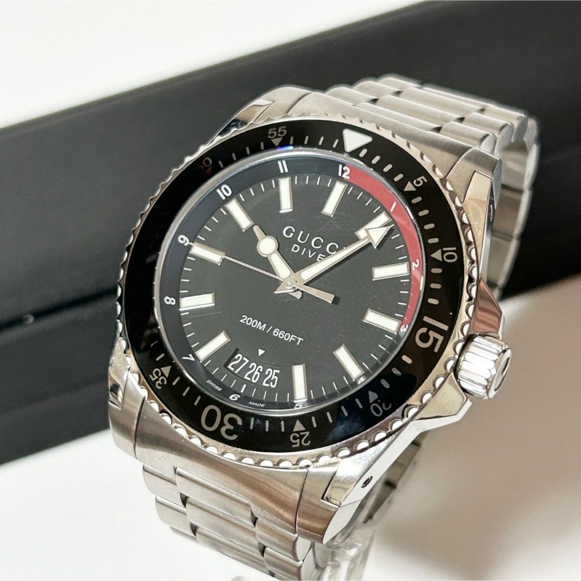 GUCCI グッチ Dive ダイヴ YA1362xx 136.2 クォーツ QZ ブラック文字盤