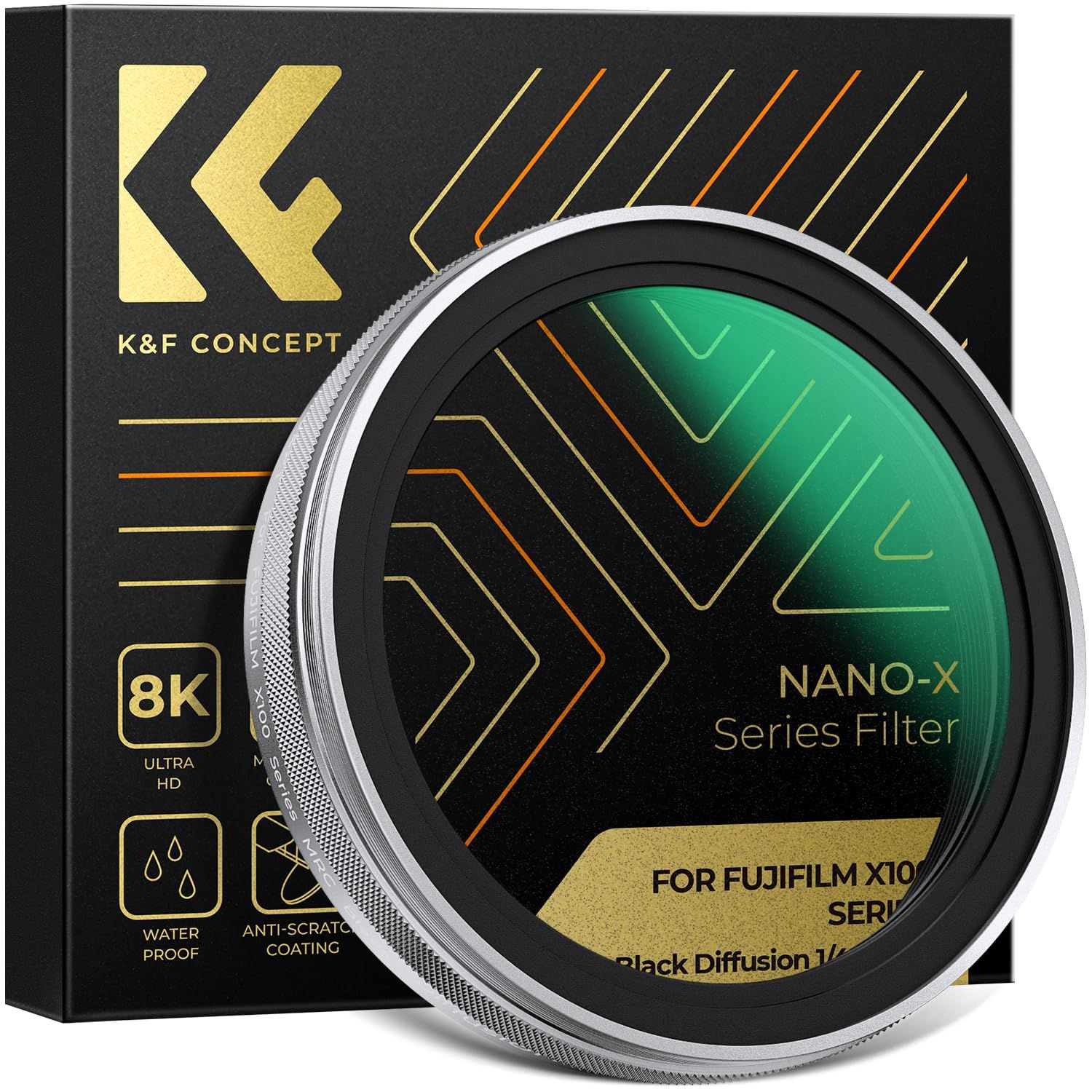 FUJIFILM XF23mmF1.4 R【ブラックミストフィルター付】 K&F CONCEPT 1/4ブラックミスト ソフト効果 ソフトフィルター 富士
