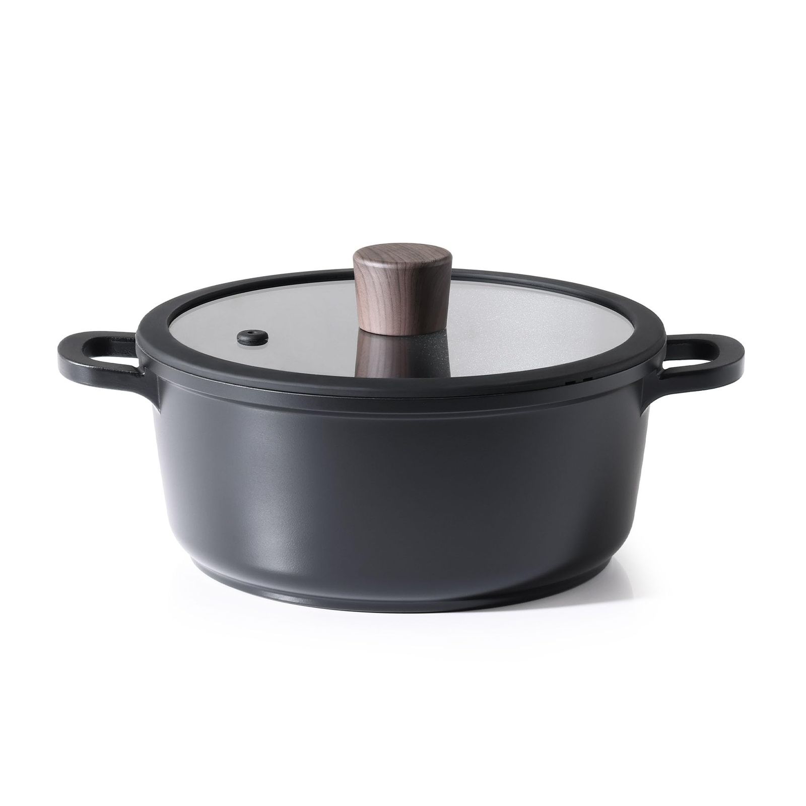 SENSARTE 両手鍋 24cm 鍋 深型 蓋付き 焦げ付きにくい 卓上鍋 カレー鍋 ガス火対応 お手入れ簡単 鍋料理 すき焼き鍋 煮物 ブラックe e04bd3c0