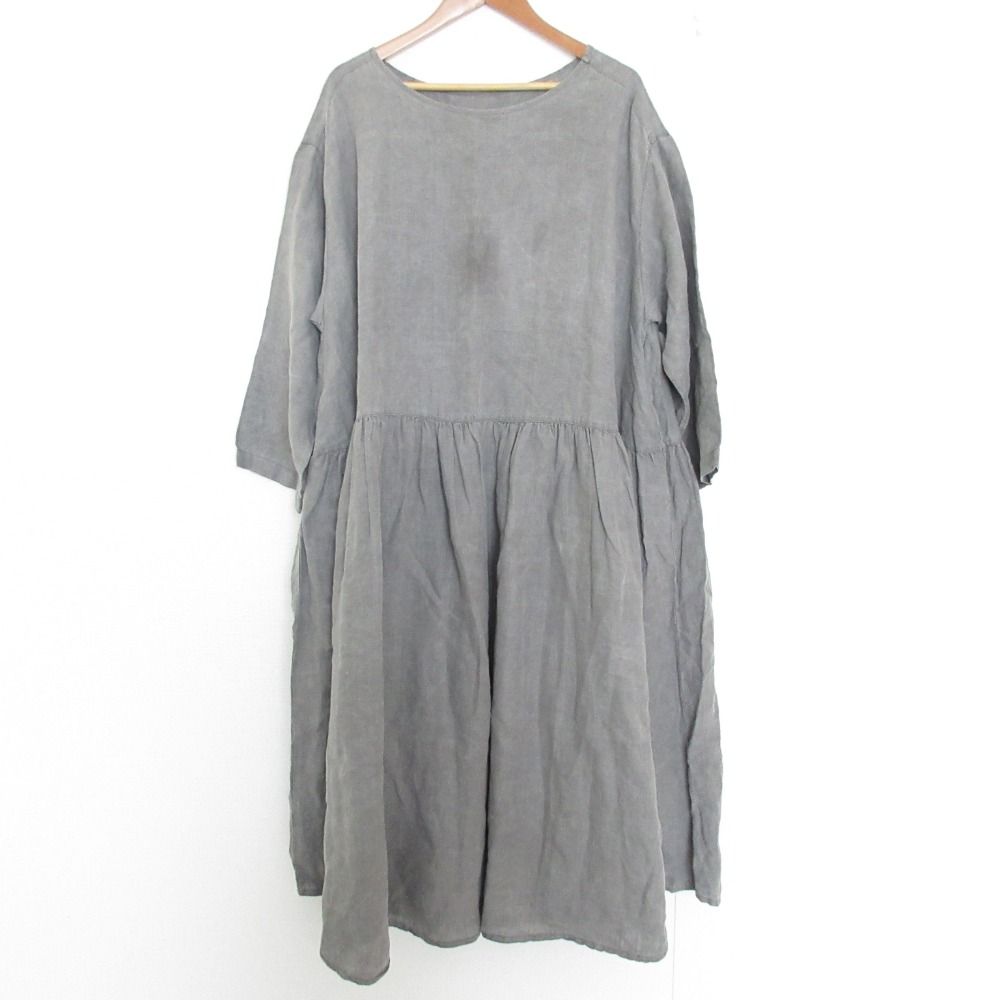 22SS nest Robe ネストローブ 天然染め 切り替えギャザーワンピース