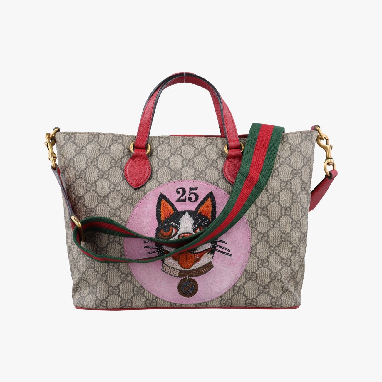 グッチGucciGGスプリーム ボスコパッチ ベージュ×マルチ PVCコーティングキャンバス×スエード 473887 C023868063