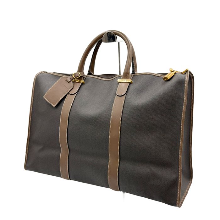 ダンヒル Dunhill ボストンバッグ PVC レザー ブラウン 大容量 旅行バッグ