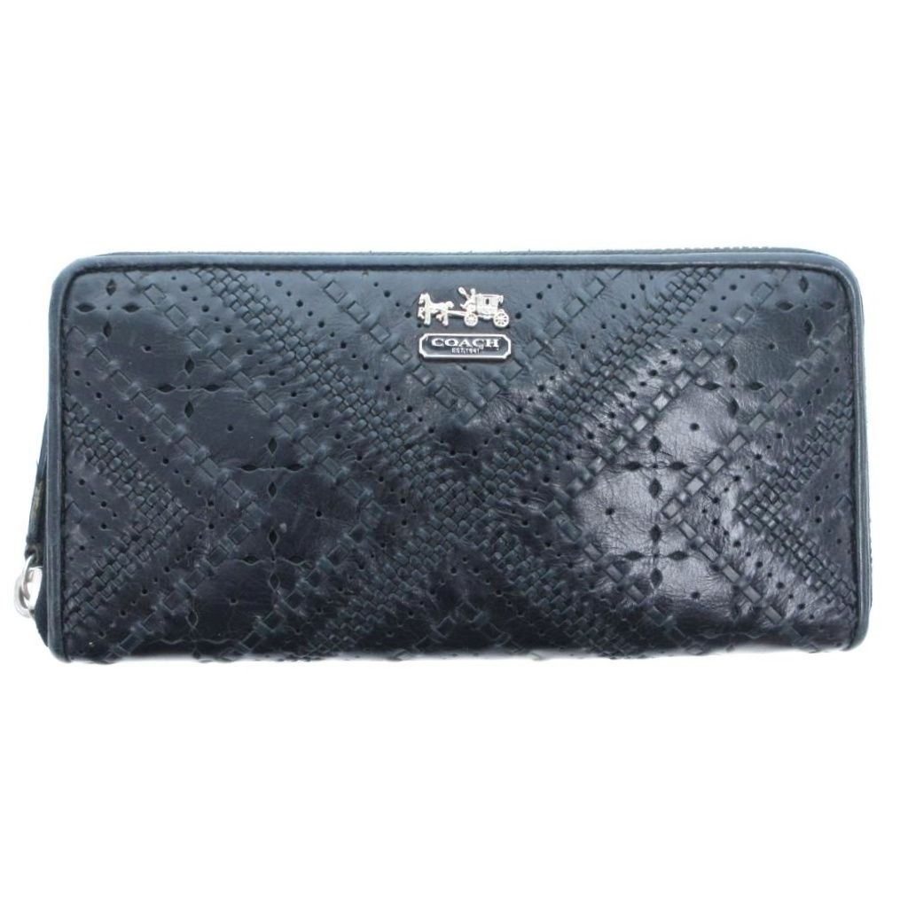 コーチ COACH 長財布 レディース 黒 ブラック パンチング加工 幾何学模様 /TQ ■GY99 4,720円