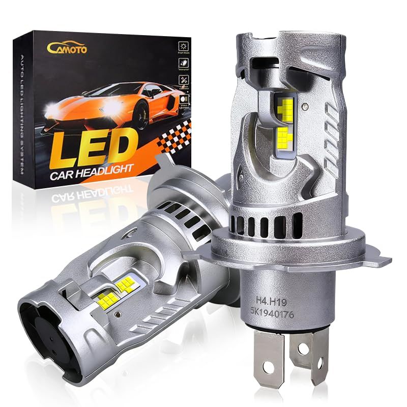 H4 LED ヘッドライト 双重ファン Hi/Lo切替 車検対応 6500K 無極性 取り付け簡単 より速い熱放散 LEDバルブ 三重放熱 長寿命 高光効LEDチップ ノイズ抵抗 車/バイク用 DC12V （35W*2）V3シリーズ