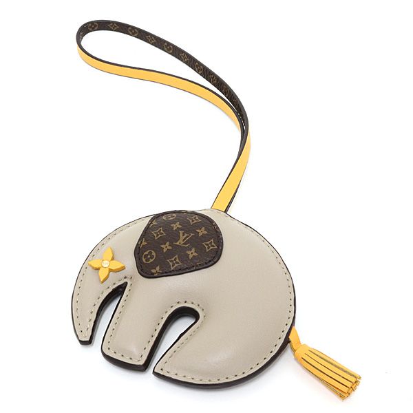 ルイヴィトン バッグチャーム･LV エレファント トープ M02384 モノグラム･キャンバス カーフ 象 Sランク 【中古】