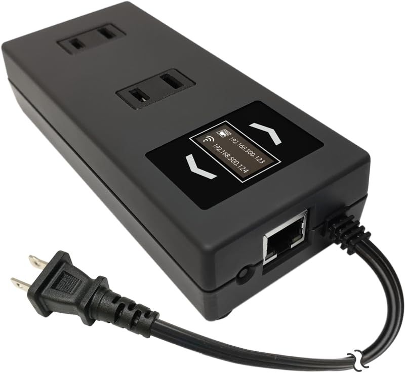 ezOutlet 5-2R スマートプラグ、自動電源制御デバイス 通信がつながらないとルーター再起動させる モニター付き、アプリ対応、日本の電圧に対応、壁掛け、Wi-Fi 2.4GHz AC 125V 275W、IoT家電の接続を維持し、会社 58d1cfab