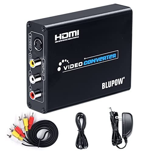 コンポジット/S端子 to HDMI 変換器 1080P対応 Composite 3RCA AV/S-Video to HDコンバーター Sビデオ/3色端子をhdmiに変換 アナログ デジタル 変換機 rca to hdmi レトロゲーム機( ec20f651
