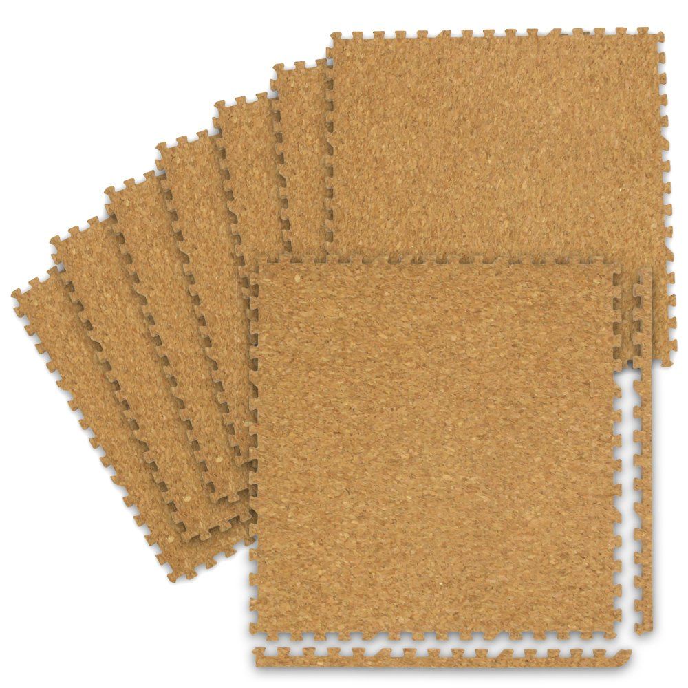 WEIMALL ジョイントマット コルク 3畳用 45×45cm 厚さ0.8cm 防音 床暖房対応 ホットカーペット対応 ペット サイドパーツ付き（24枚セット）FCA14450p 131bbc54