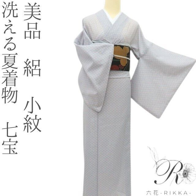 六花-RIKKA- 美品 洗える夏着物 七宝 絽❀涼風に乗る変化上手❀小紋 着物 A5289 8,250円