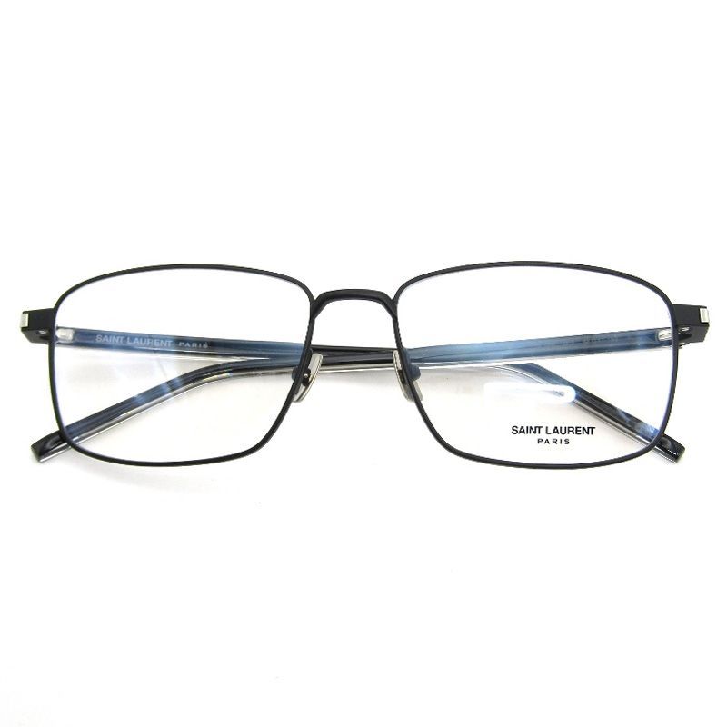 未使用 SAINT LAURENT PARIS サンローラン メガネフレーム SL666 イタリア製 ウェリントン コンビ 3 54000933