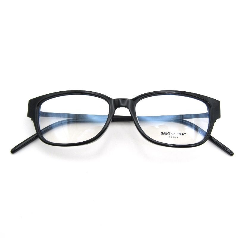 未使用 SAINT LAURENT PARIS サンローラン メガネフレーム SL M48-F イタリア製 ウェリントン フルフィット 002 ブラック 54000934