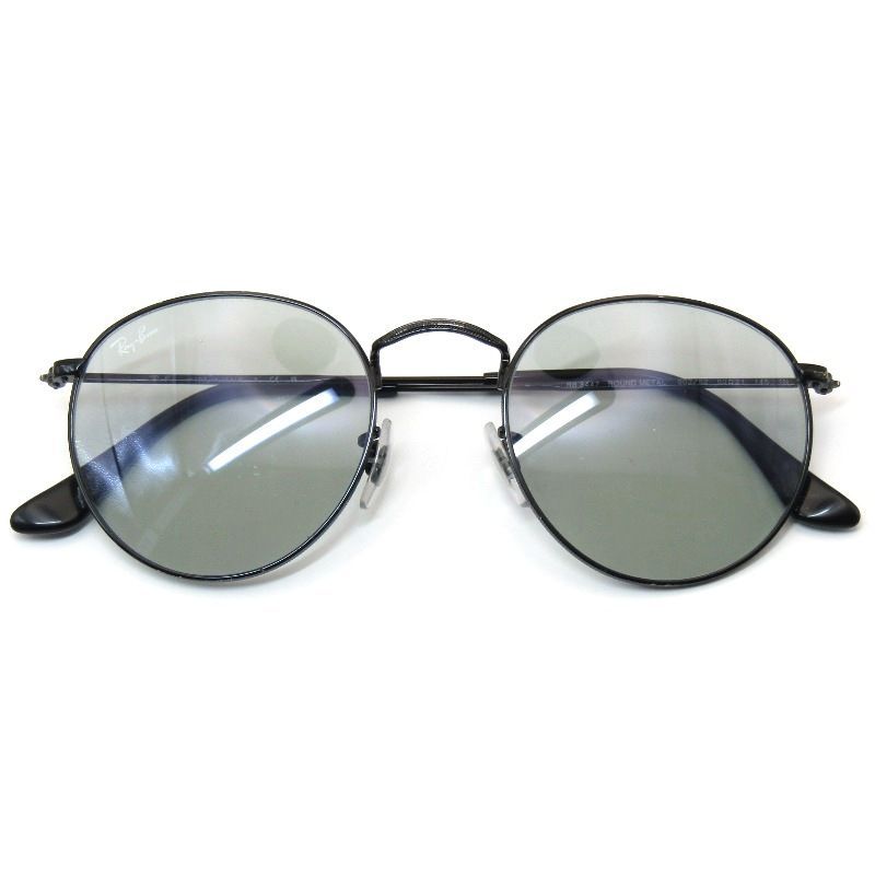 Ray-Ban レイバン サングラス RB3447 ROUND METAL イタリア製 ラウンドメタル ボストン WASHED 002/52 ポリッシュブラック 61005549
