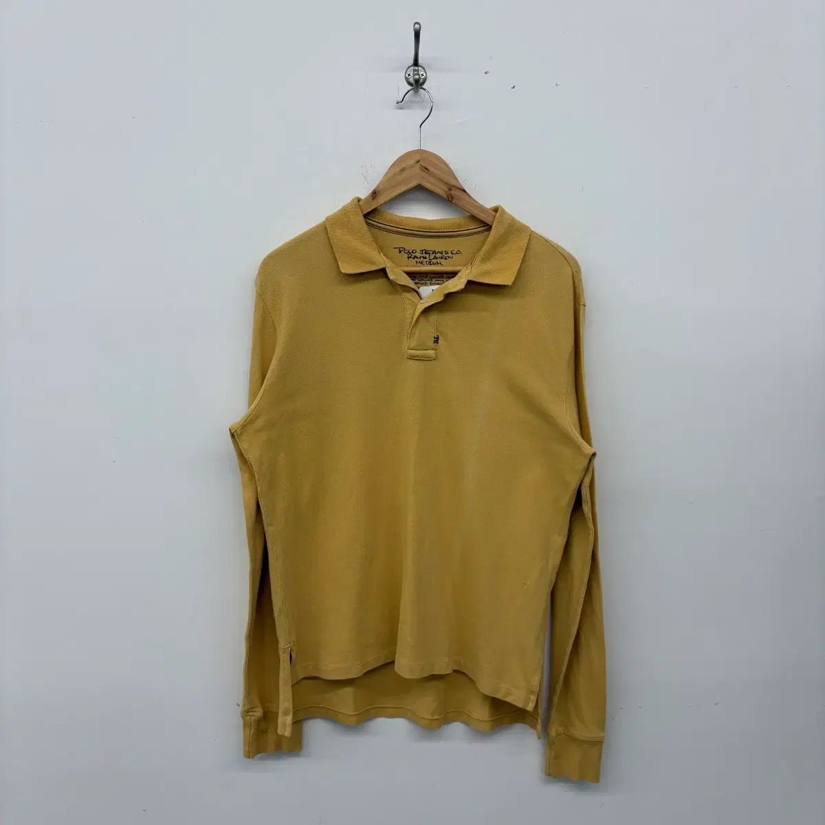 ポロ ラルフローレン 長袖 ポロTシャツ イエロー メンズL