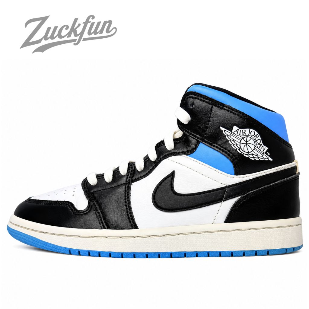 NIKE ナイキ　エア　ジョーダン39 ホワイト　ブラック　ブルー　黒　白　青 NIKE AIR JORDAN 1 MID BLACK UNIVERSITY BLUE エア ジョーダン 1