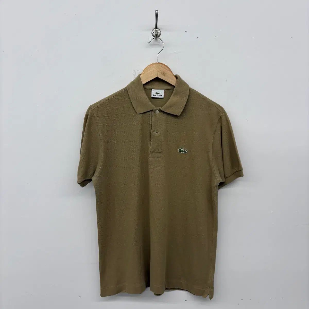 ラコステ カーキ 半袖 ポロTシャツ メンズ M