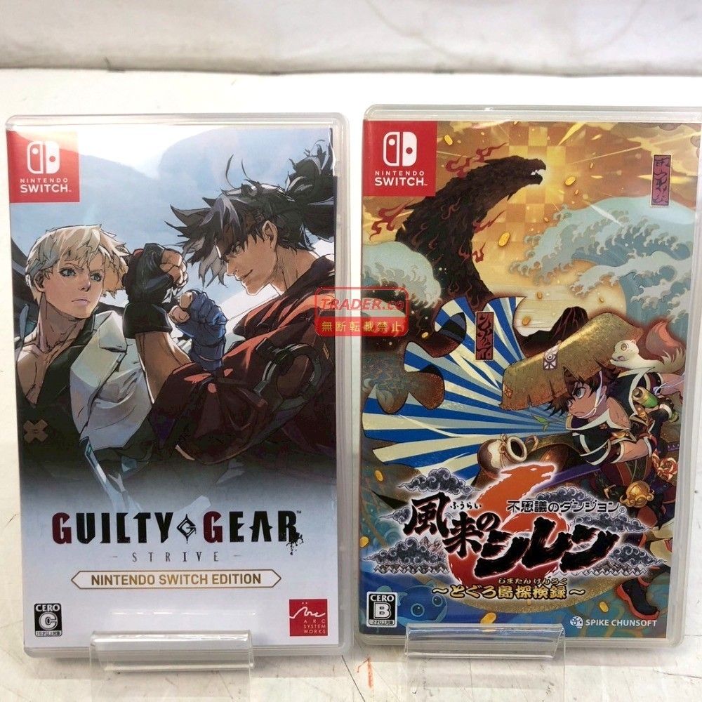 01w-6799 ○ Nintendo Switch ニンテンドースイッチソフト 2点 ギルティギア ストライヴ 不思議のダンジョン　風来のシレン６　とぐろ島探検録 動作確認済み ゲームソフト 【中古品】