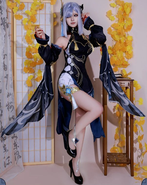 原神 申鶴 冷花幽露 海灯祭 コスプレ衣装セット cosplay服 コスチューム
