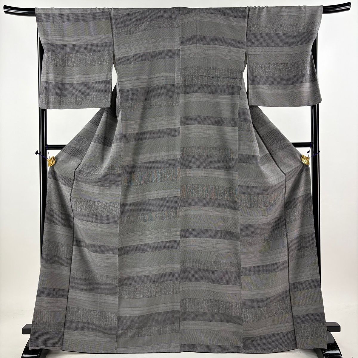 美品】 江戸小紋 身丈169cm 裄丈69cm L 袷 袋帯セット 落款 鮫 斜め