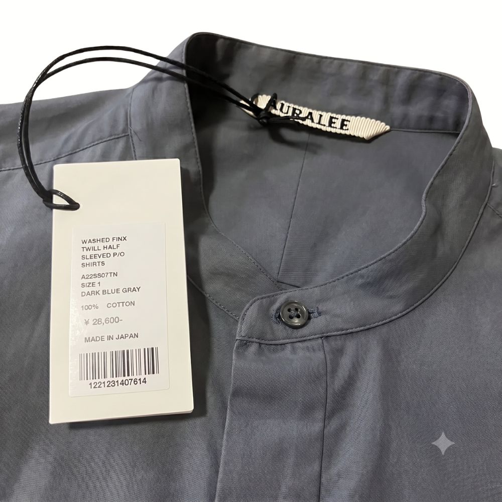 AURALEE WASHED FINX TWILL HALF SLEEVED P/O SHIRTS オーラリー 半袖