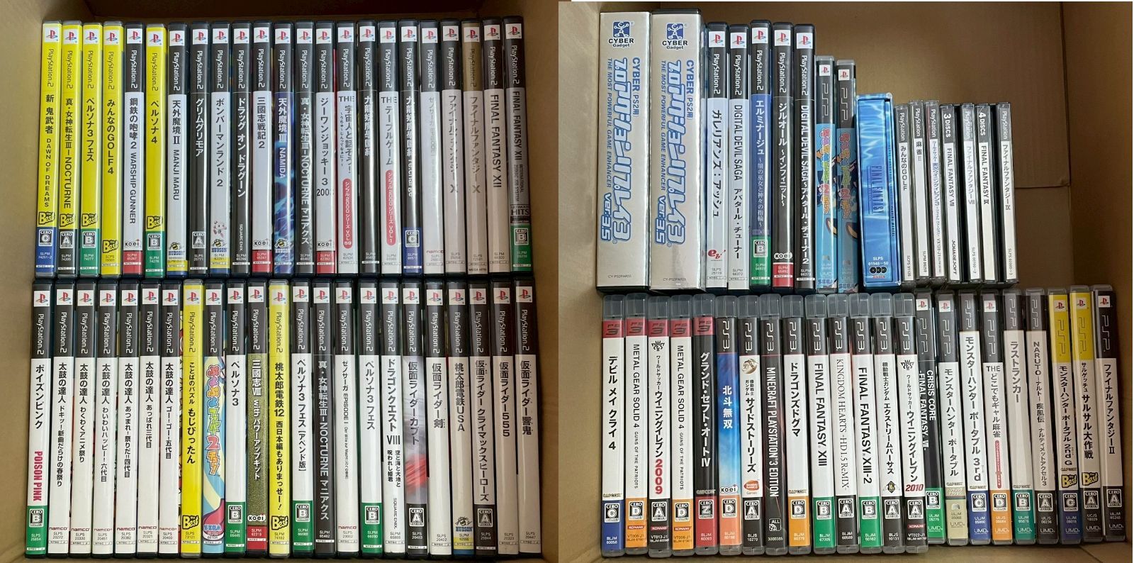 PlayStation 2 3 PSP ソフト 大量まとめ 総数84点（空ケース有り）ジャンク品□120