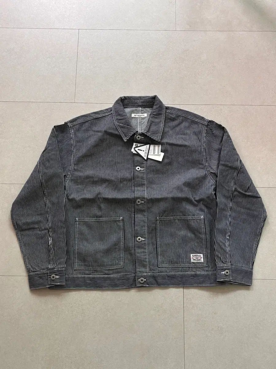 新品/定価8万) TOPTEN10 ヒッコリー ストライプ デニム ワークジャケット 105