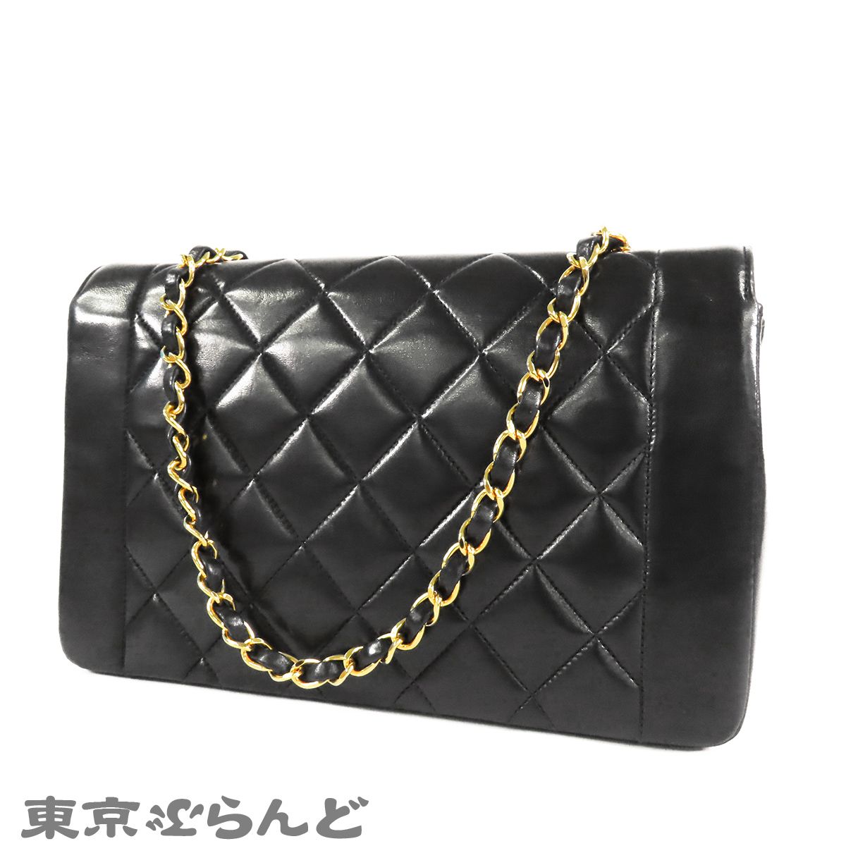 シャネル CHANEL ダイアナフラップ チェーンバッグ ブラック 黒 