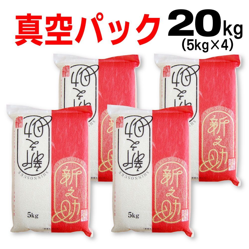 米 真空パック 令和7年産 新潟県産 新之助 20ｋｇ（5kg×4） お米 おこめ 備蓄