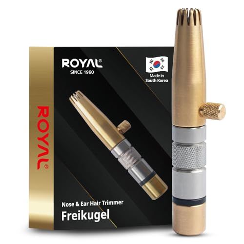 ロイヤル プレミアム 鼻毛カッター 男性用「フライクーゲル」手動式 電池不要 真鍮＆ステンレススチール製 防水性 痛みなし 特許取得済みメカニズム ET-32t